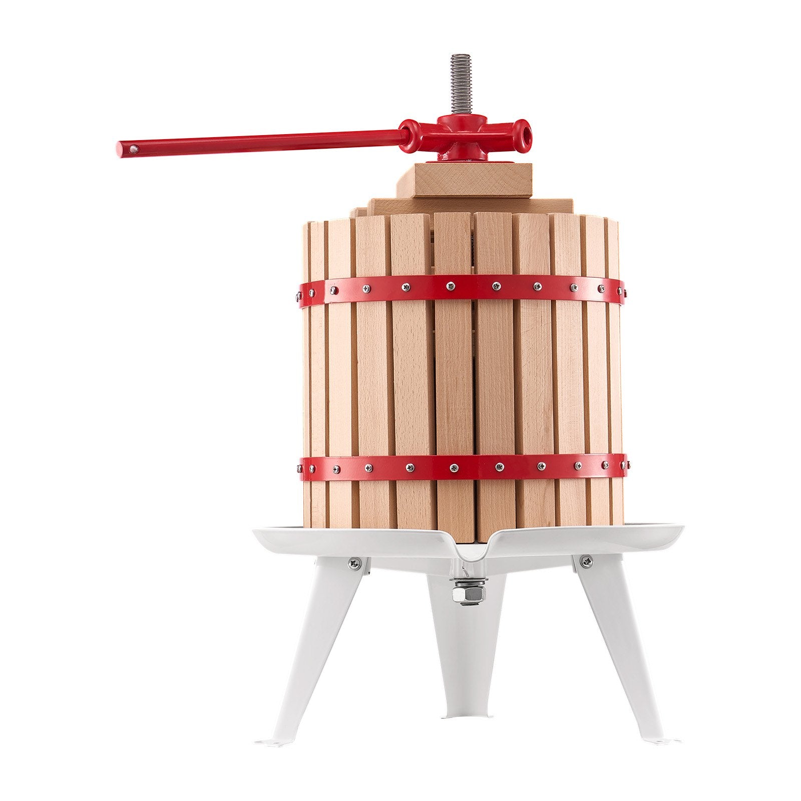 3.2 Gal/12L Manual Fruit Wine Press, Heavy Duty Juice Maker with Solid Wood Basket & Handle for Apple, Grape, Olive Oil, Cider, & Honey Extraction