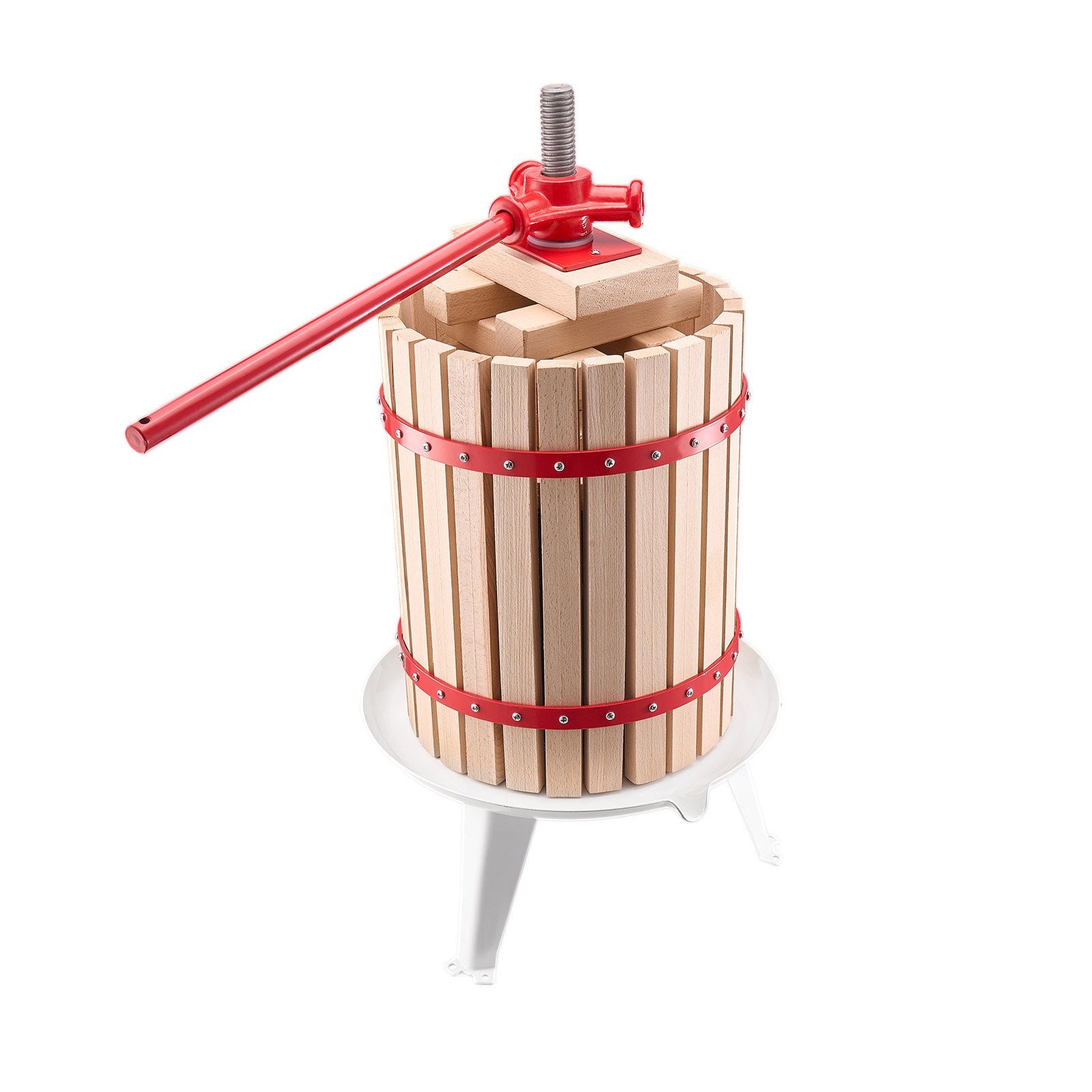 Heavy Duty 4.75 Gal Fruit Wine & Cider Press, Solid Wood Basket, Manual Juice Maker for Apple, Grape, Honey, Olive Oil & More