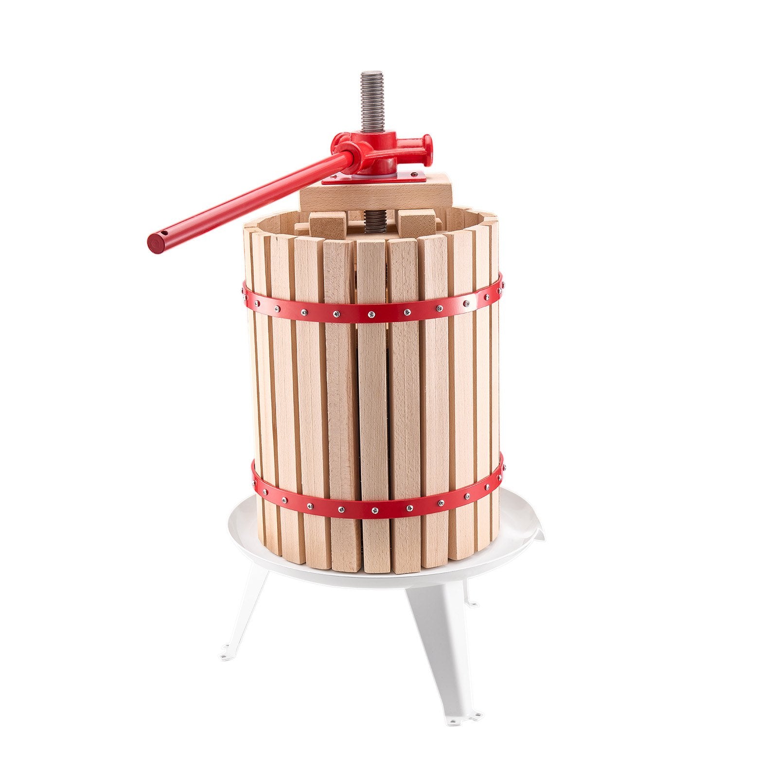 Heavy Duty 4.75 Gal Fruit Wine & Cider Press, Solid Wood Basket, Manual Juice Maker for Apple, Grape, Honey, Olive Oil & More