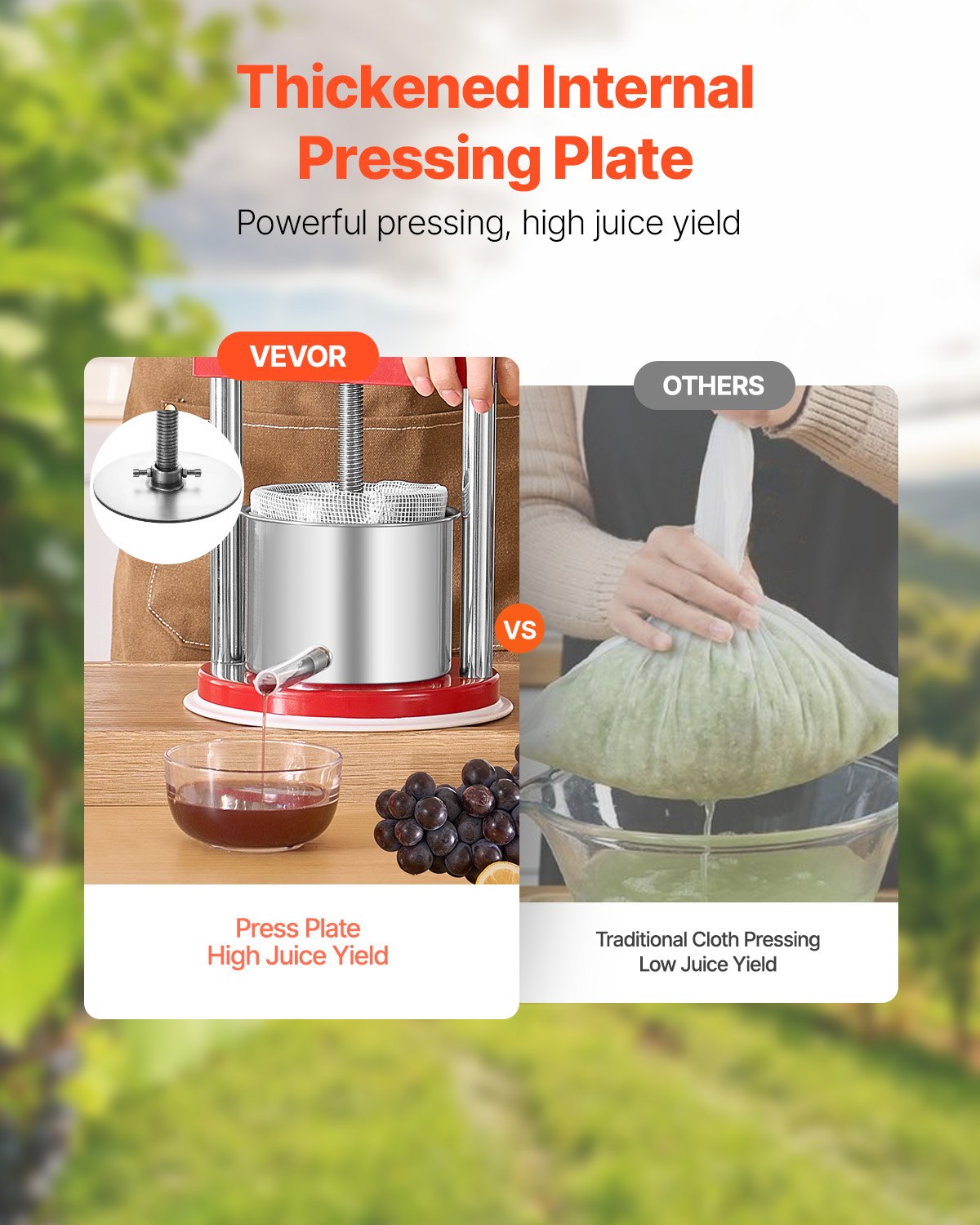 Compact 0.44 Gal Manual Fruit Wine Press with Dual Stainless Steel Barrels for Cider, Juice, and Oil Making – Ideal for Home and Outdoor Kitchens