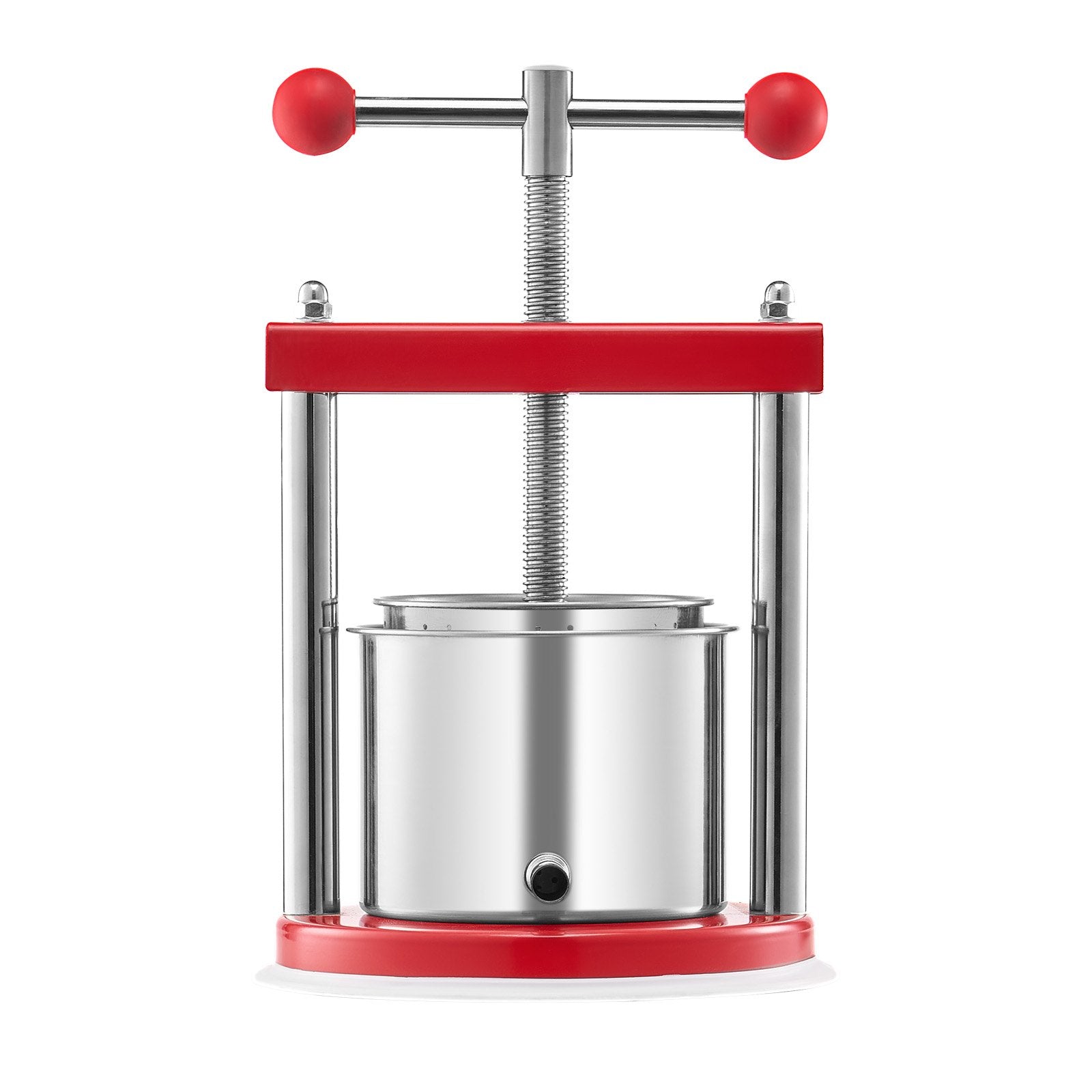 Compact 0.44 Gal Manual Fruit Wine Press with Dual Stainless Steel Barrels for Cider, Juice, and Oil Making – Ideal for Home and Outdoor Kitchens