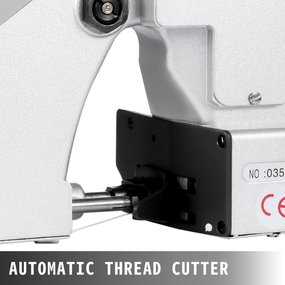 VEVOR Bag Closer Machine 110V Portable Electric Sewing Machine 90W Excellent Endurable Level Seaming Machine for Woven Snakeskin Bag Sack (Bag Closer Machine), White