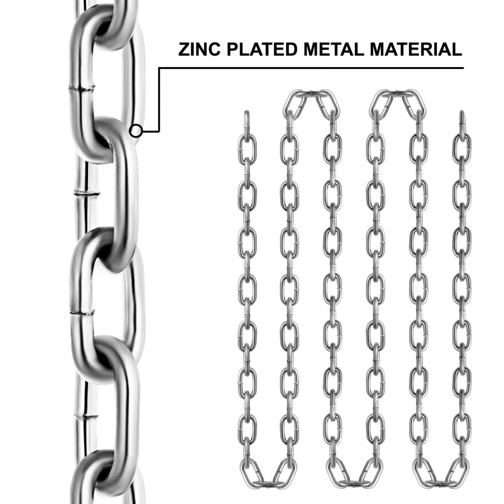 VEVOR Grade 30 Chain 3/16 Inch by 100Ft Length Grade 30 Proof Coil Chain Zinc Plated Grade 30 Chain for Towing Logging Agriculture and Guard Rails