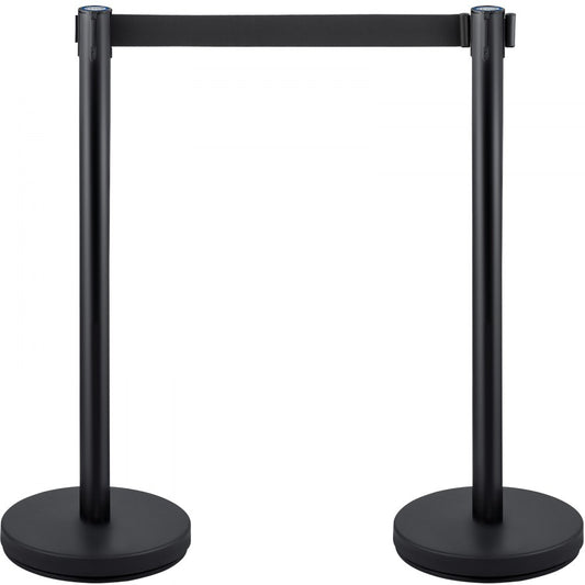 VEVOR Crowd Control Stanchion Stanchion Set 4 Pieces with 6.6 ft/2 m Black Belt