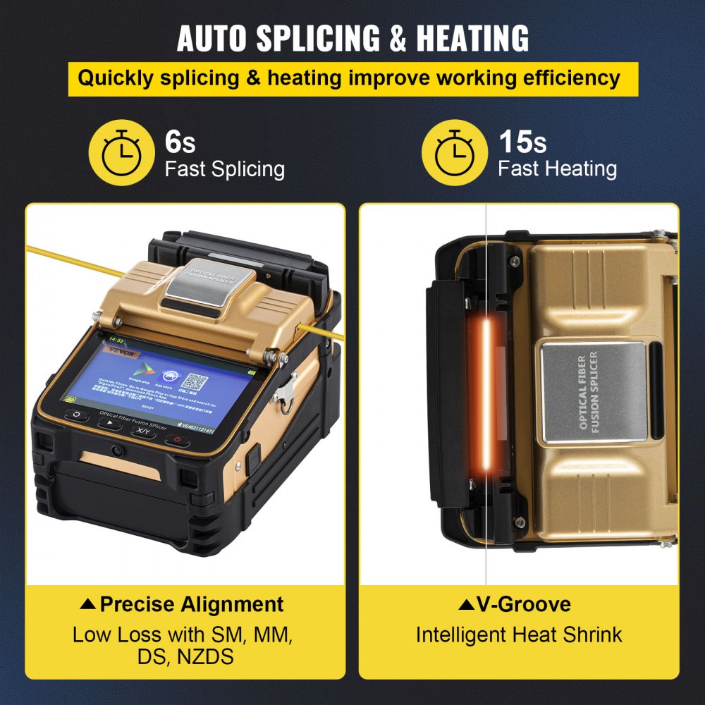 Advanced Automatic Fiber Optic Fusion Splicer Kit with Ribbon Splicing Capability