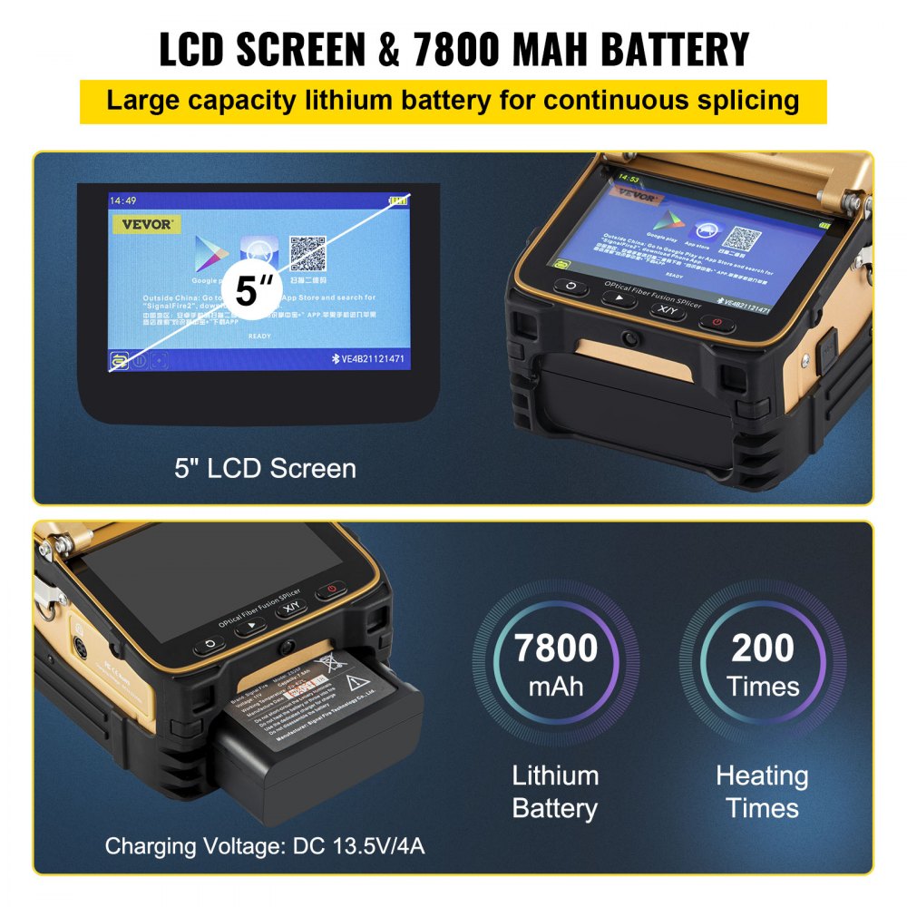 Advanced Automatic Fiber Optic Fusion Splicer Kit with Ribbon Splicing Capability
