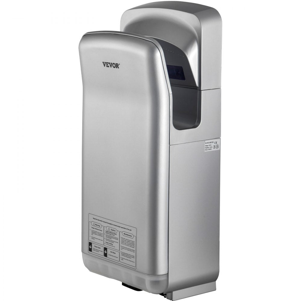 VEVOR Jet Hand Dryer, Premium Electric Commercial Blade Hand Dryer, ABS Air Dryer Hand with HEPA Filtration Wall Mount Hand Dryer, 1600W 110V Vertical Hand Dryer, High-Speed Automatic Infrared Silver