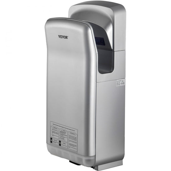 VEVOR Jet Hand Dryer, Premium Electric Commercial Blade Hand Dryer, ABS Air Dryer Hand with HEPA Filtration Wall Mount Hand Dryer, 1600W 110V Vertical Hand Dryer, High-Speed Automatic Infrared Silver