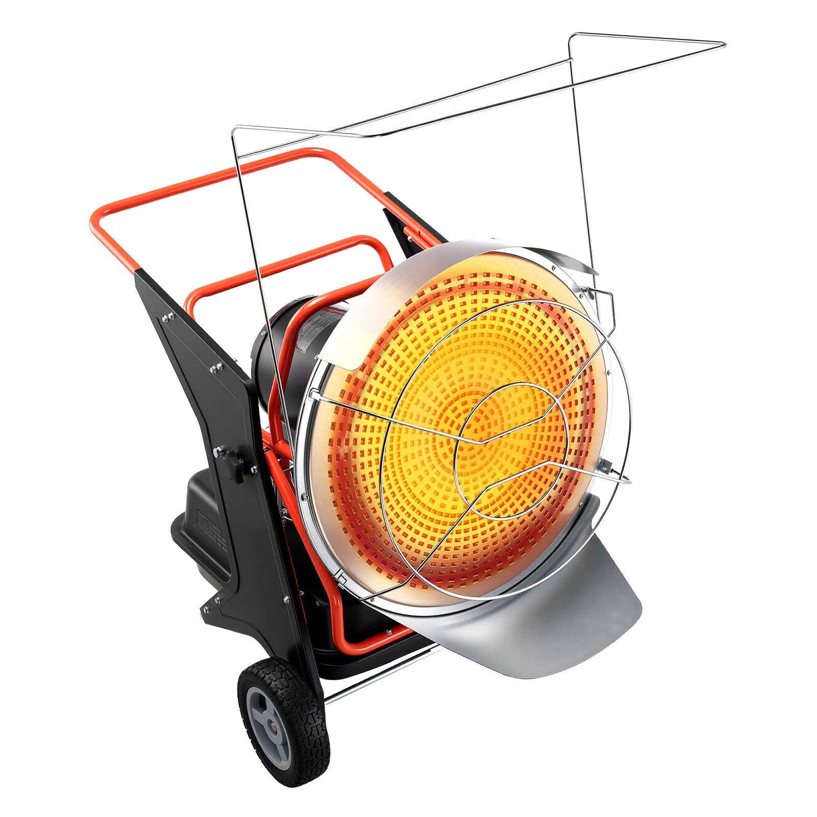 High-Efficiency 125000 BTU Radiant Kerosene Diesel Heater with Adjustable Temp, Wheels, Ideal for Garage, Workshop, Construction Sites