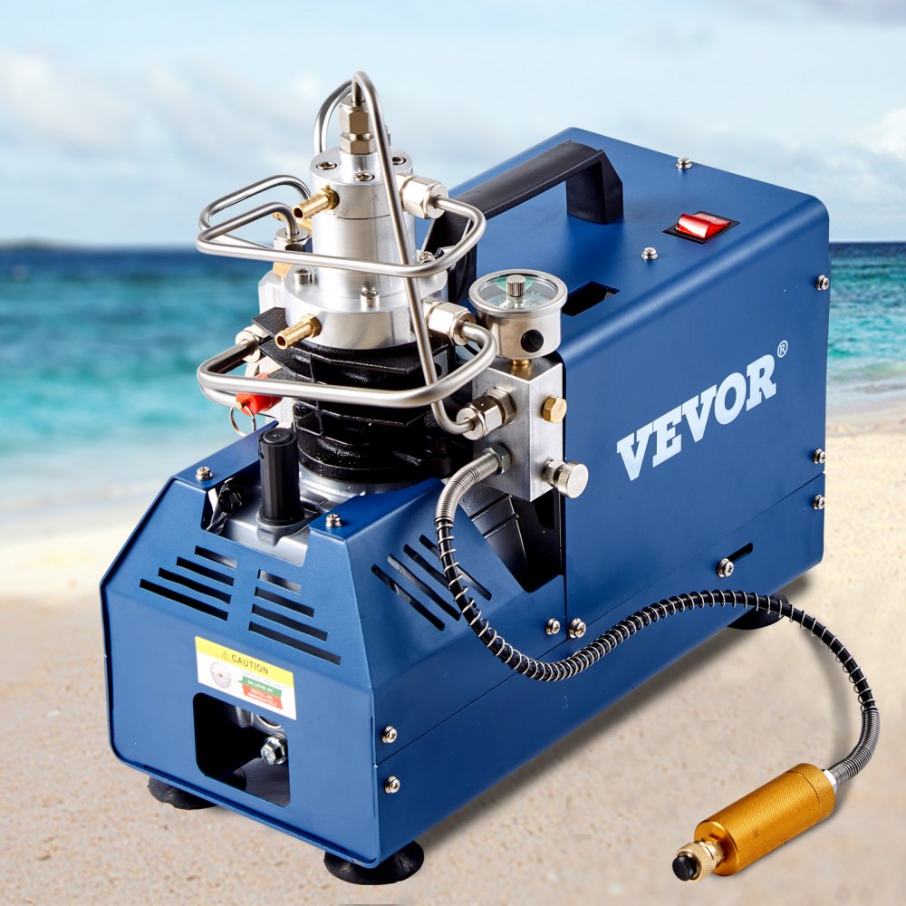 VEVOR High Pressure Compressor, 4500PSI/30MPA/300BAR High Pressure Air Compressor, 1800W 110V Manual Stop Compressor