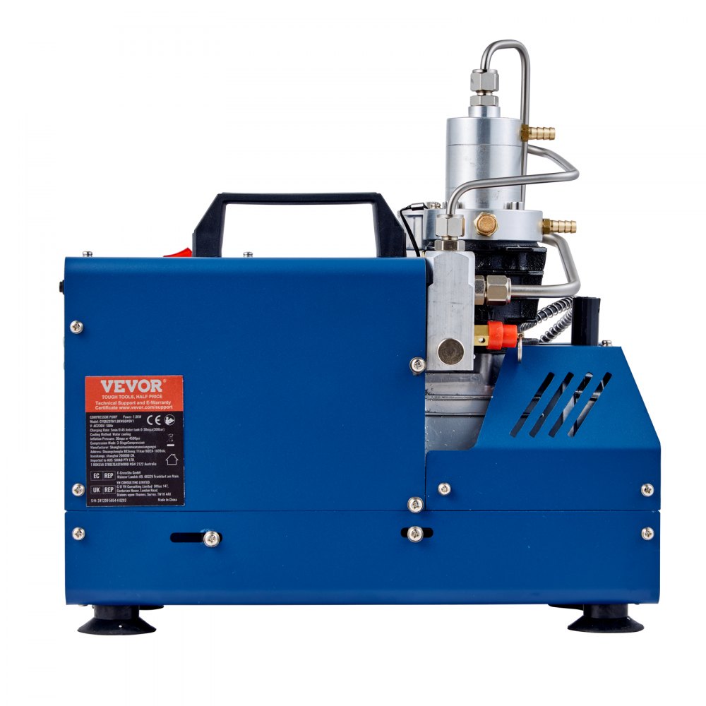 VEVOR High Pressure Compressor, 4500PSI/30MPA/300BAR High Pressure Air Compressor, 1800W 110V Manual Stop Compressor