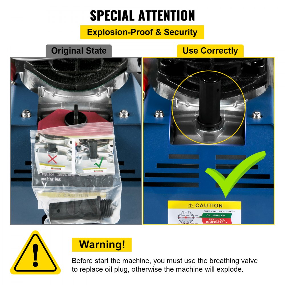VEVOR High Pressure Compressor, 4500PSI/30MPA/300BAR High Pressure Air Compressor, 1800W 110V Automatic Stop PCP Air Compressor