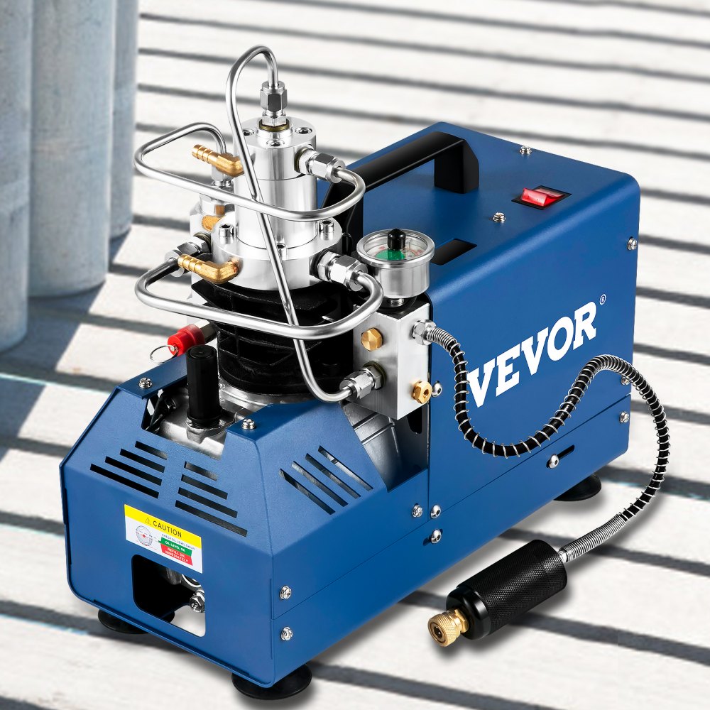 VEVOR High Pressure Compressor, 4500PSI/30MPA/300BAR High Pressure Air Compressor, 1800W 110V Automatic Stop PCP Air Compressor