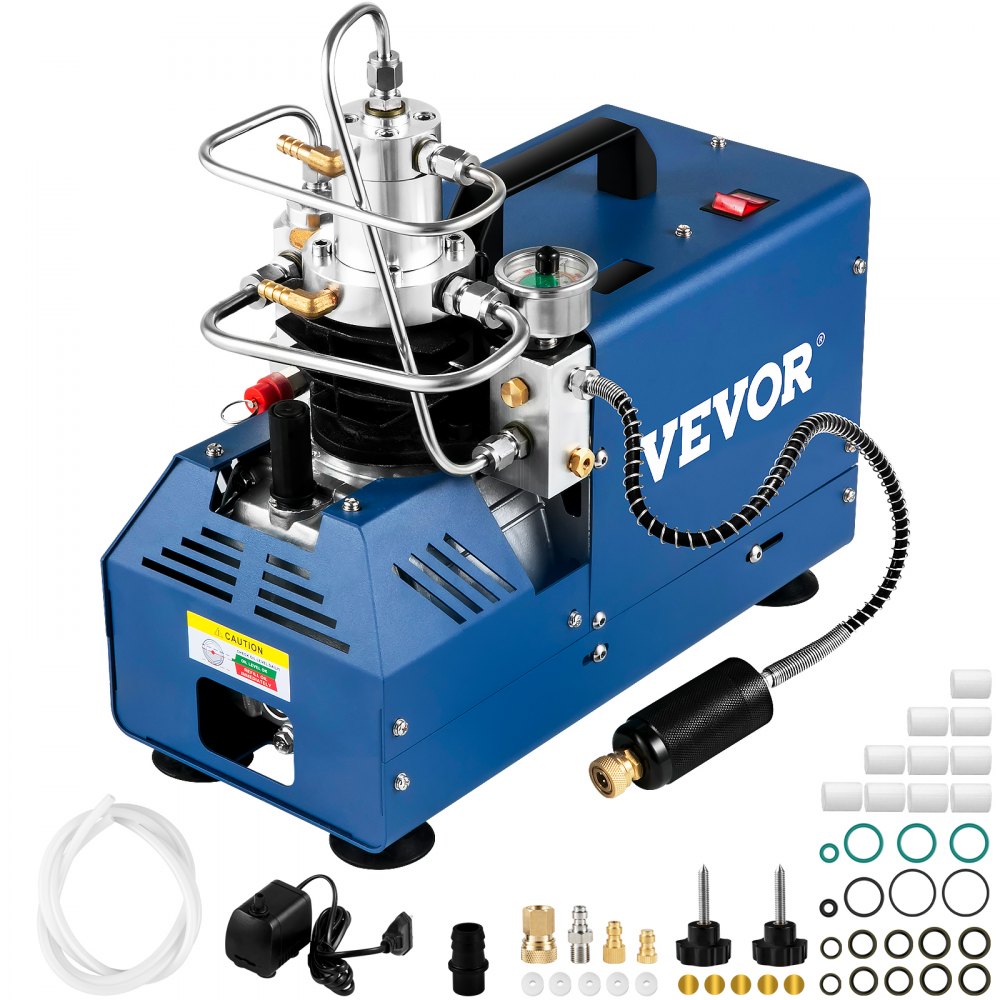VEVOR High Pressure Compressor, 4500PSI/30MPA/300BAR High Pressure Air Compressor, 1800W 110V Automatic Stop PCP Air Compressor