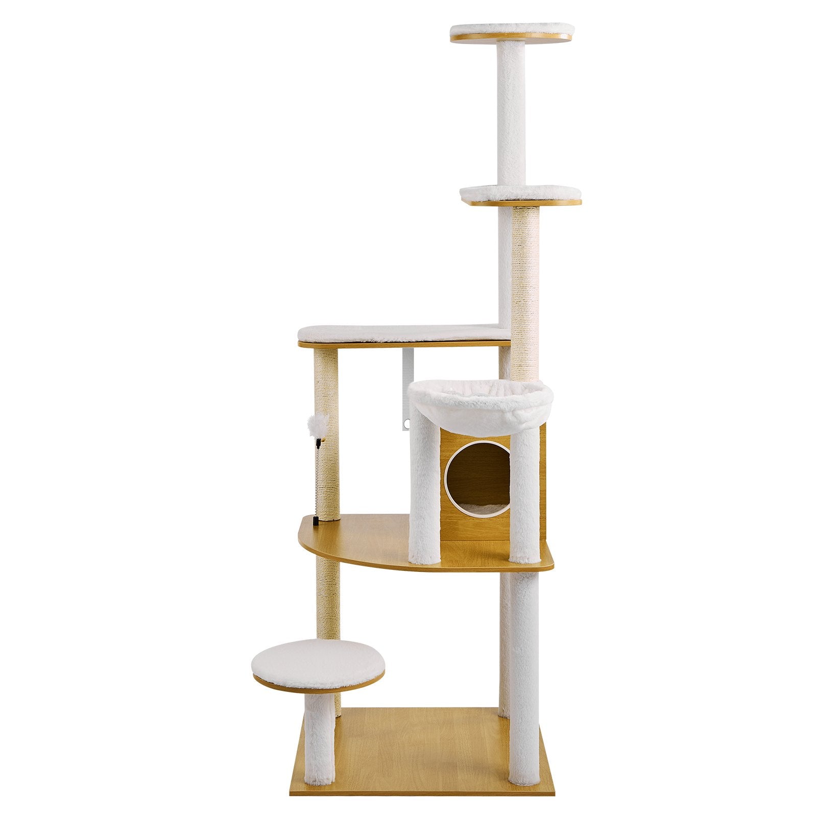 Large Cat Tower, 68.9" Multi-Level Condo with Hammock & Sisal Scratching Posts, Perfect Indoor Activity Center for Kittens & Cats' Rest and Play