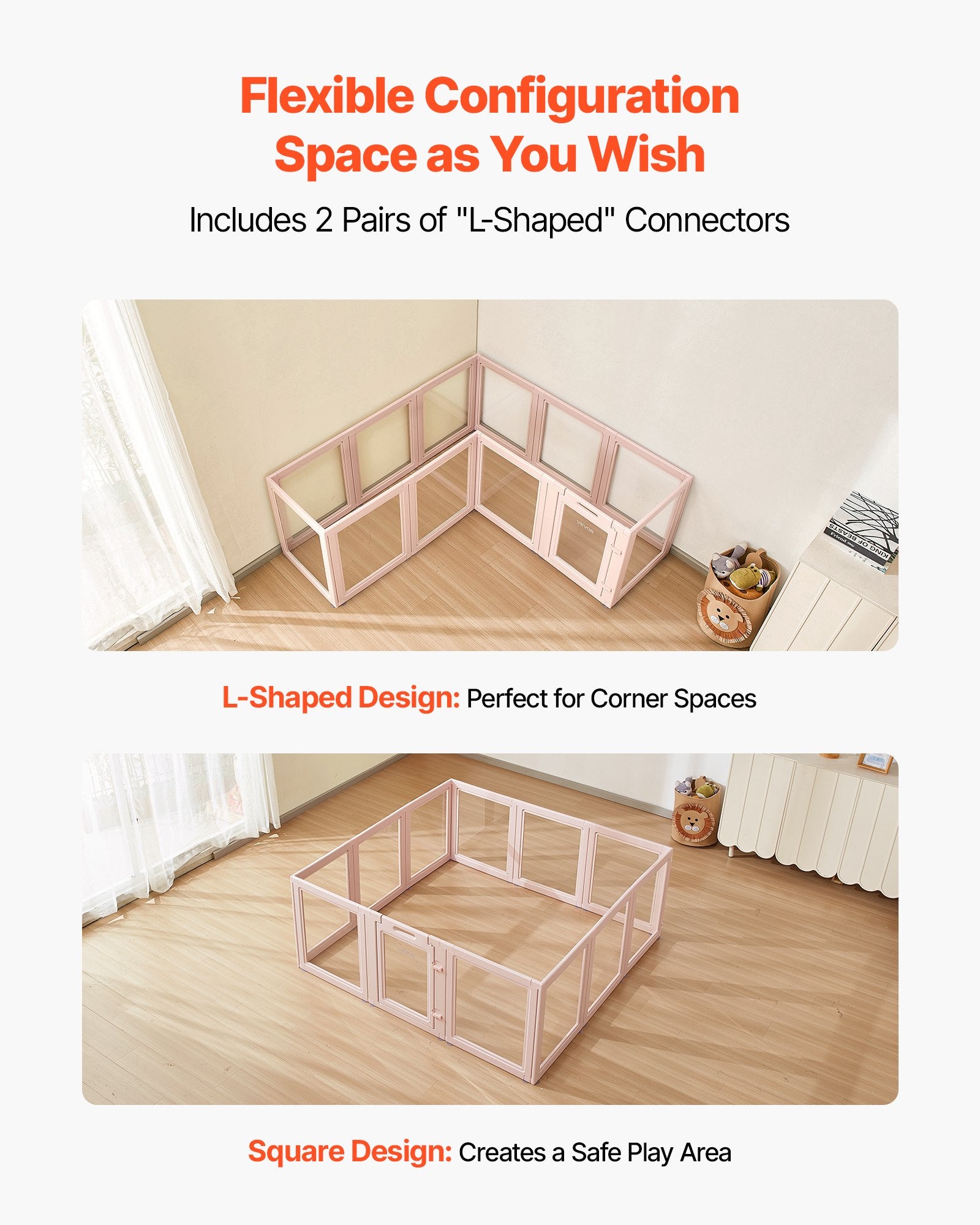 Extra-Large Dog Whelping Box - Durable, Easy-to-Clean Transparent Pet Playpen with Windows, Door Lock, Waterproof Design & No-Gap Panels
