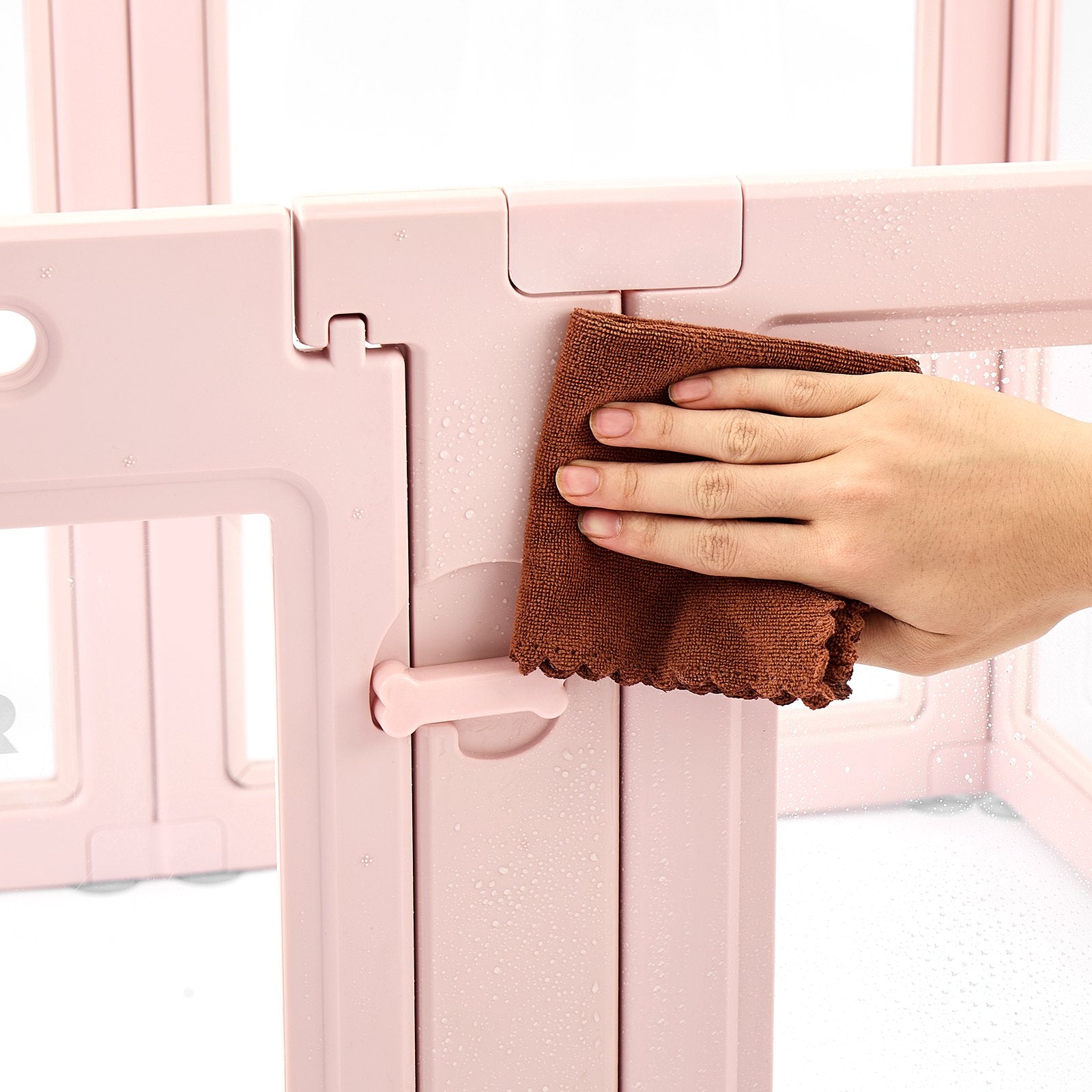 Extra-Large Dog Whelping Box - Durable, Easy-to-Clean Transparent Pet Playpen with Windows, Door Lock, Waterproof Design & No-Gap Panels