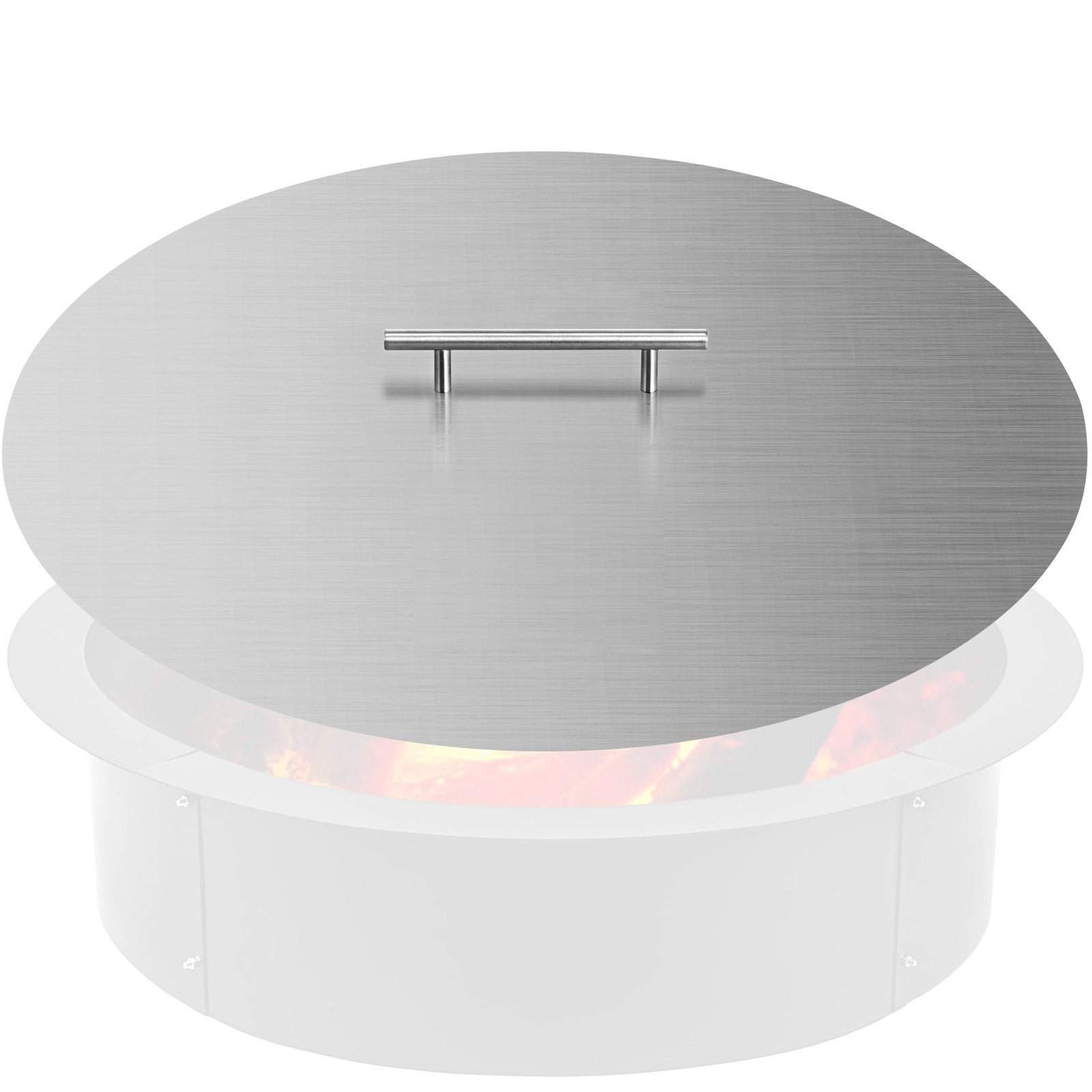 20-Inch Round Fire Pit Lid Cover - Durable 304 Stainless Steel, 1.5mm Thick with Convenient Handle for Patio Fire Pit Pans
