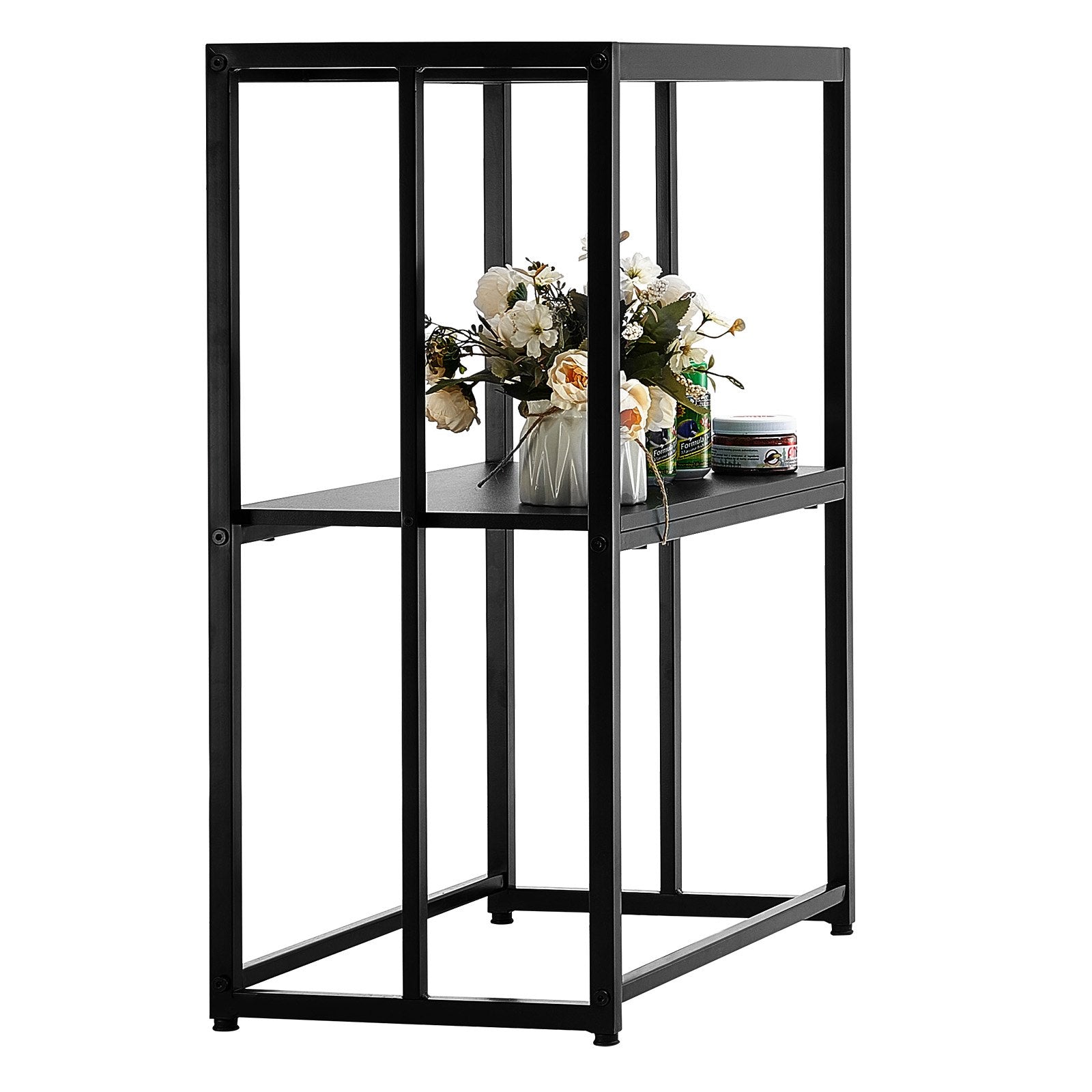 Sturdy 20 Gallon Aquarium Stand with Storage, Steel Frame for Fish & Reptile Tanks, 167.6 lbs Capacity, Easy Install, Non-slip Feet, Black