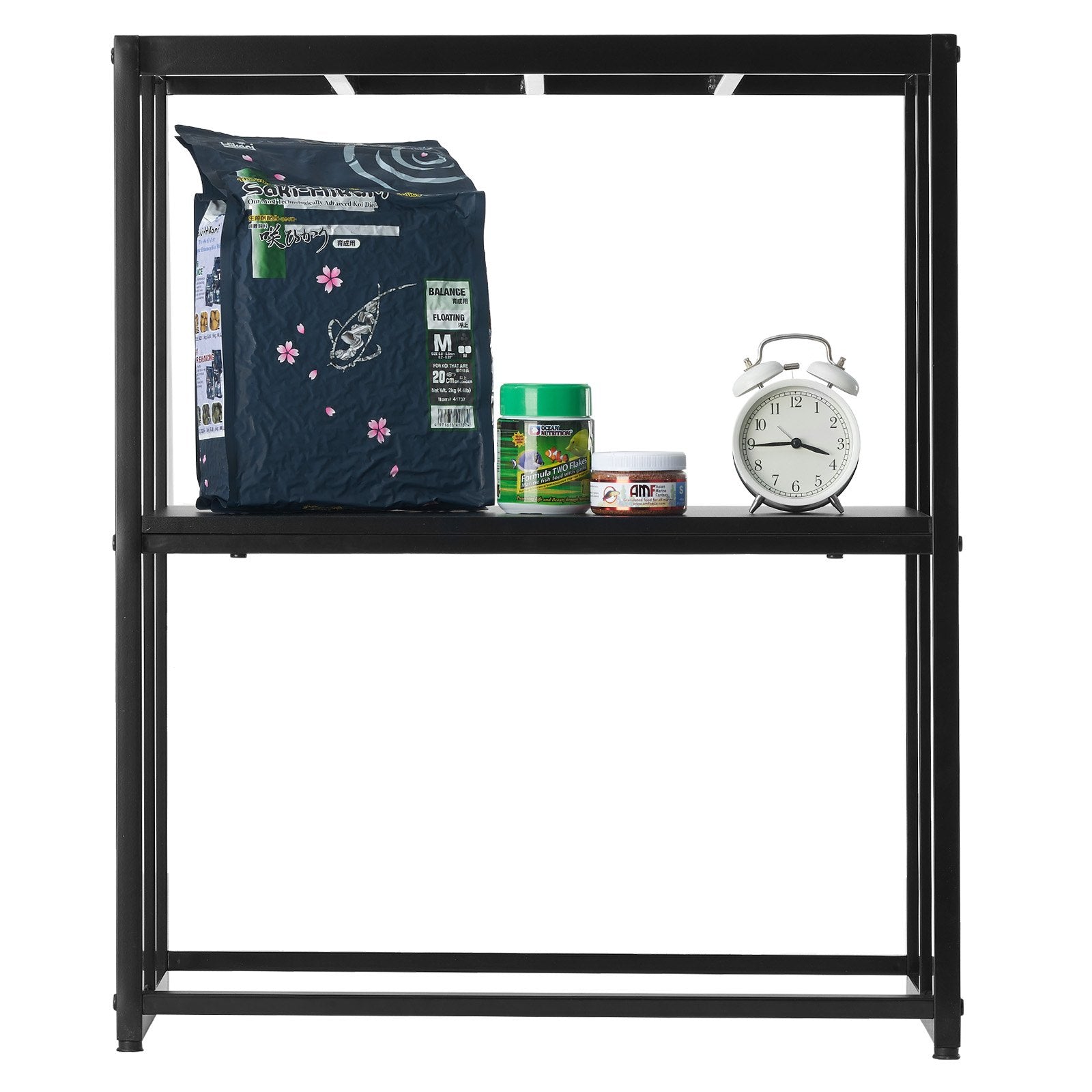 Sturdy 20 Gallon Aquarium Stand with Storage, Steel Frame for Fish & Reptile Tanks, 167.6 lbs Capacity, Easy Install, Non-slip Feet, Black