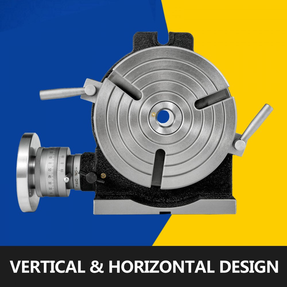 8-Inch Rotary Table with 360-Degree Precision for Milling Machines - 3-Slot Horizontal and Vertical Design