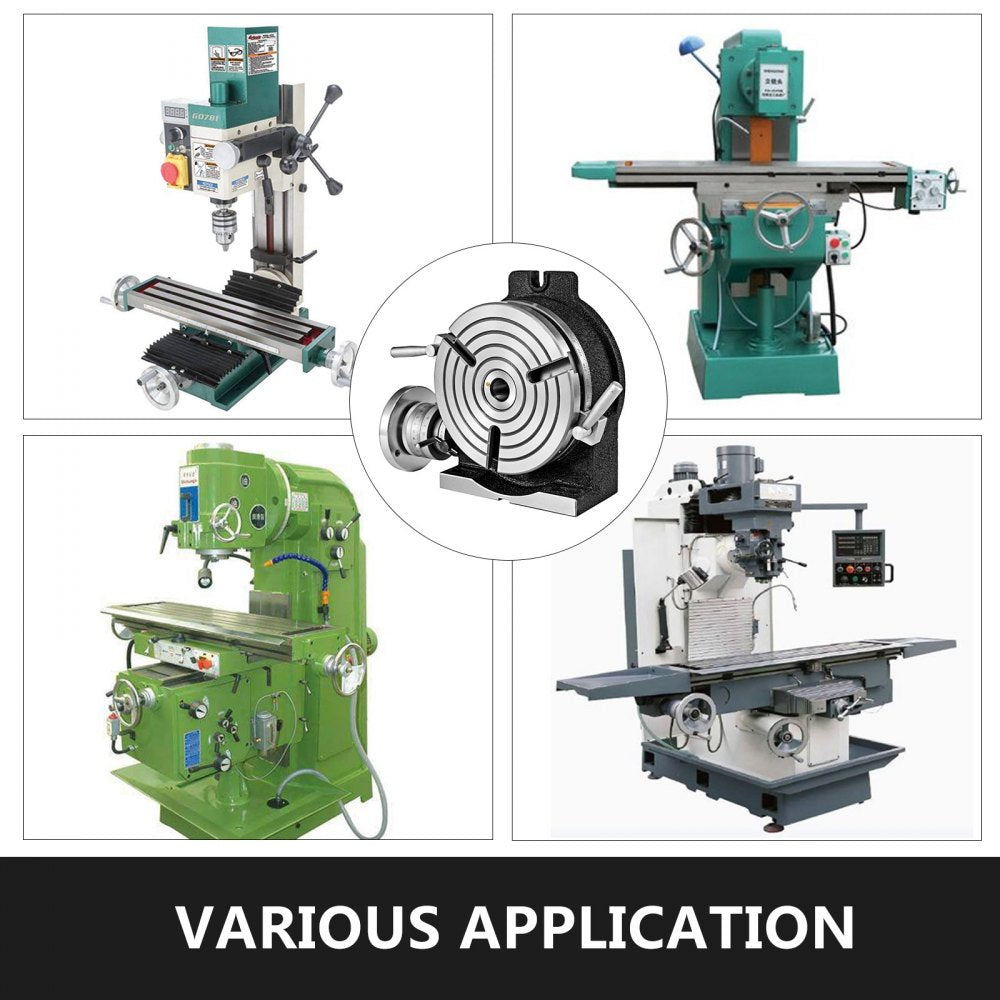 8-Inch Rotary Table with 360-Degree Precision for Milling Machines - 3-Slot Horizontal and Vertical Design