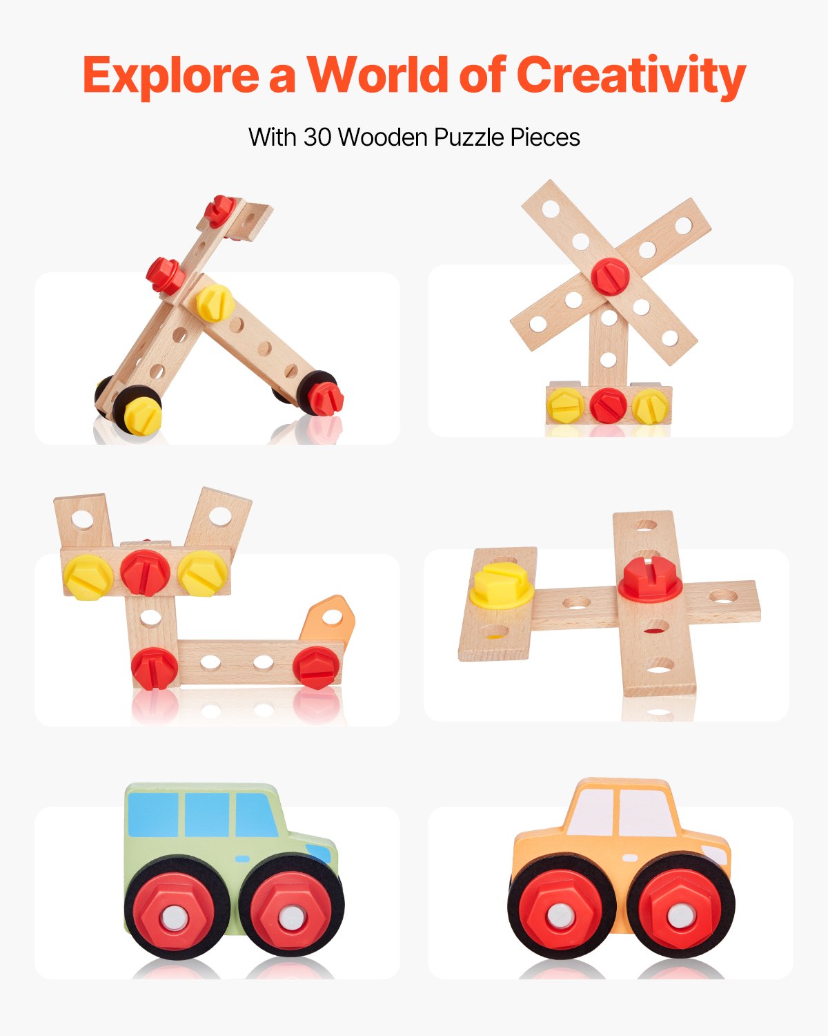 Interactive Wooden Kids Workbench, 62-Piece Set: Realistic Tools, Creative Building Toy, Educational Fun for Boys & Girls 3+