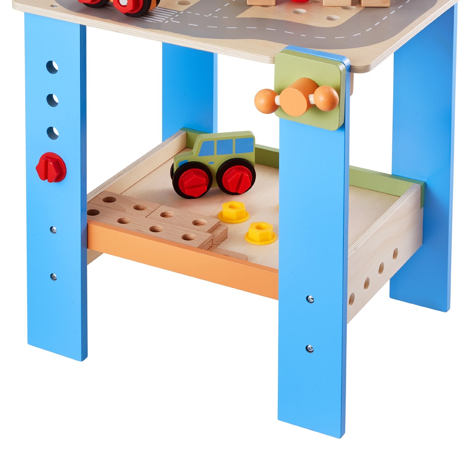 Interactive Wooden Kids Workbench, 62-Piece Set: Realistic Tools, Creative Building Toy, Educational Fun for Boys & Girls 3+