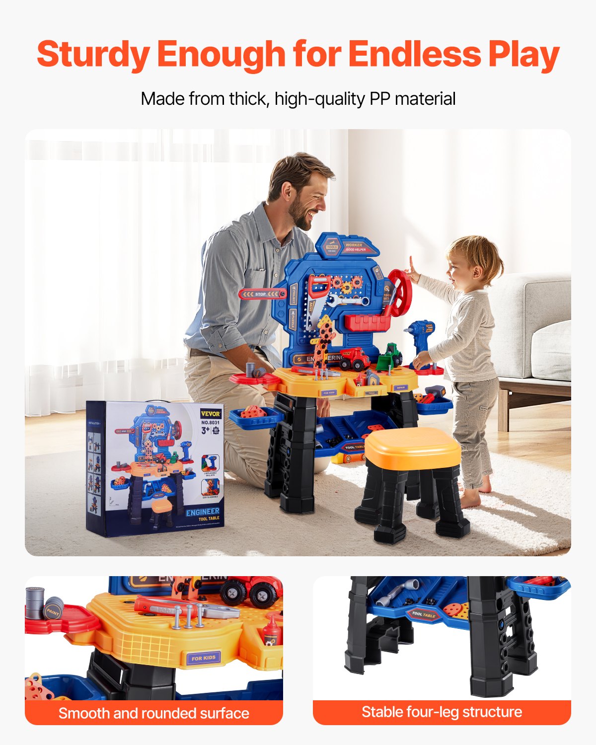 Ultimate Kids Tool Bench Set: 181-Piece Construction Playset with Realistic Tools, Electric Drill, and Creative Puzzle Blocks for Ages 3+