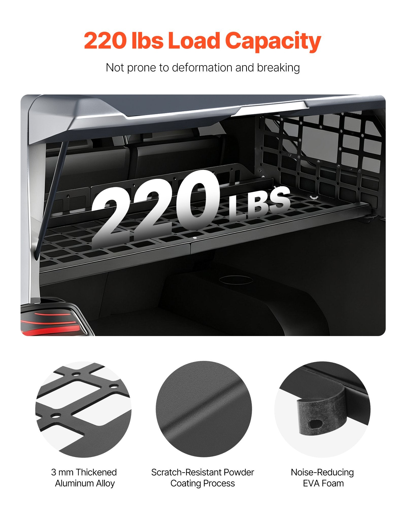 Robust Aluminum Alloy Rear Trunk Cargo Rack for 2010-2024 Toyota 4Runner - 220 lbs Load Capacity, Adjustable Storage Organizer for Camping Gear