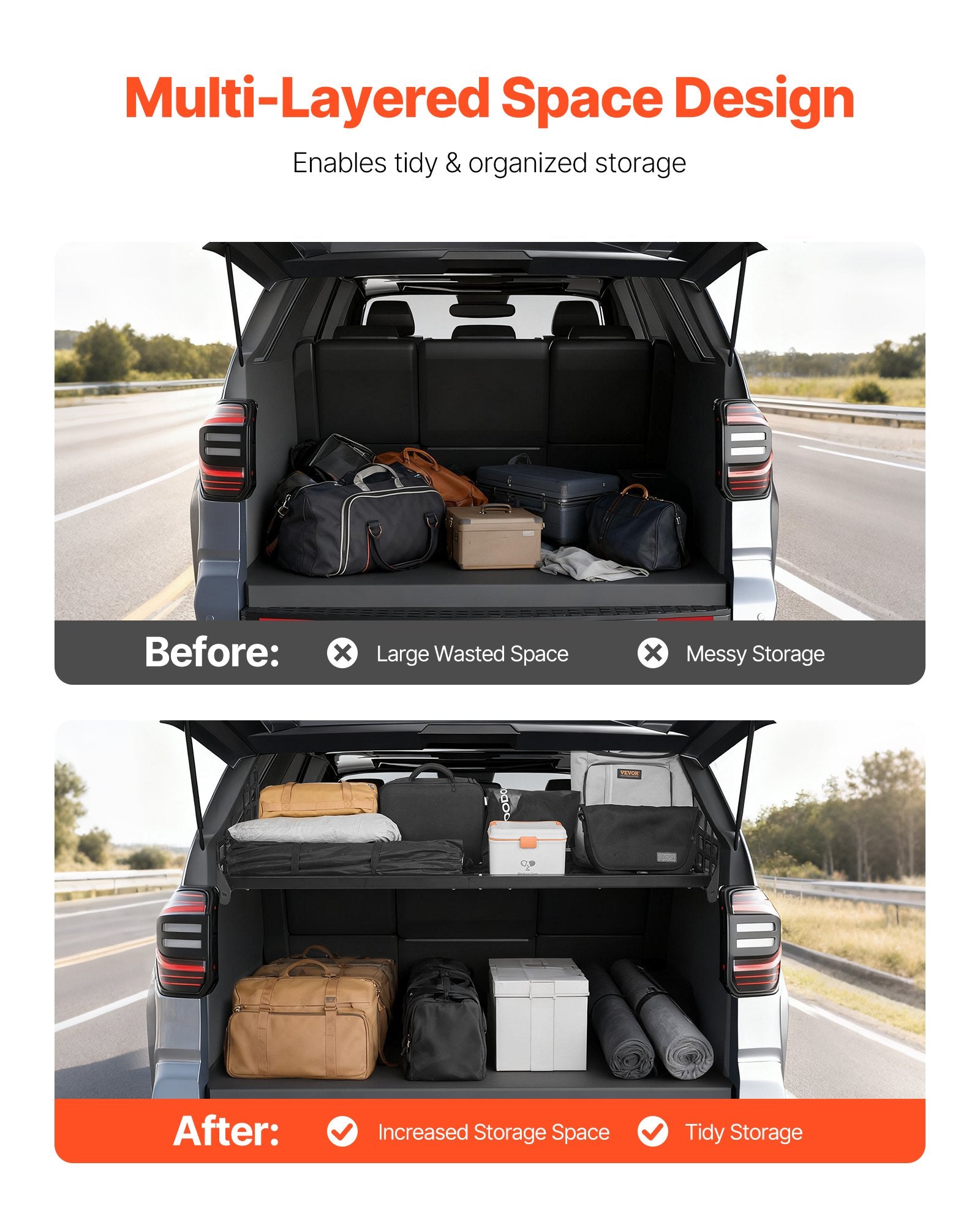 Robust Aluminum Alloy Rear Trunk Cargo Rack for 2010-2024 Toyota 4Runner - 220 lbs Load Capacity, Adjustable Storage Organizer for Camping Gear