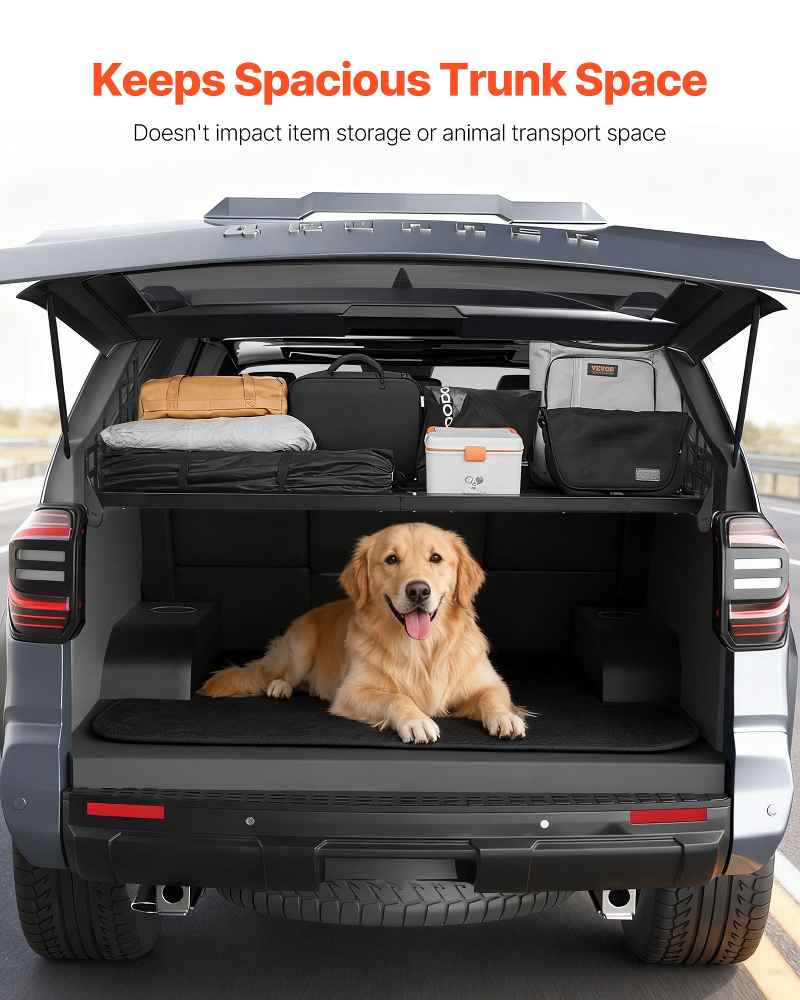 Robust Aluminum Alloy Rear Trunk Cargo Rack for 2010-2024 Toyota 4Runner - 220 lbs Load Capacity, Adjustable Storage Organizer for Camping Gear