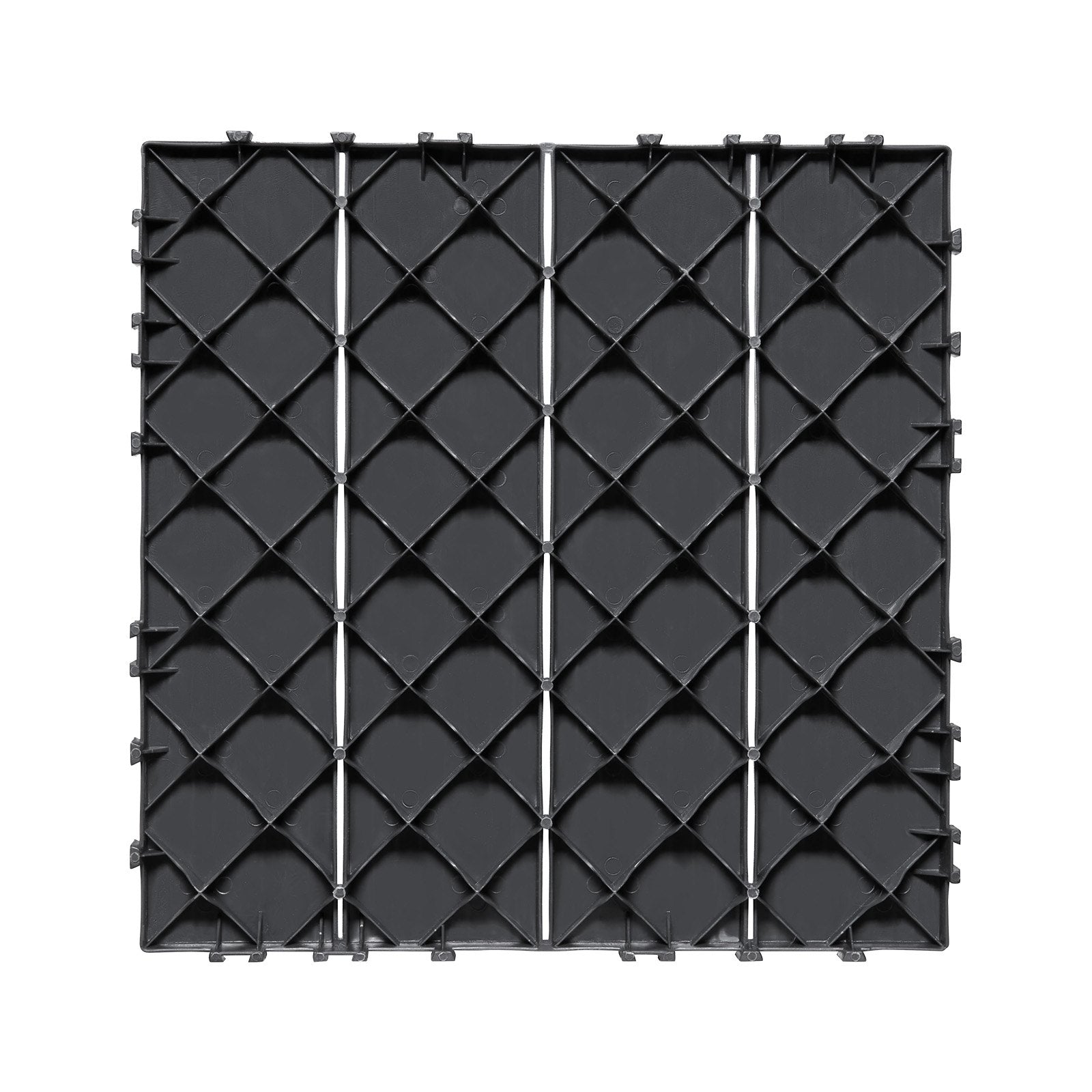 Durable Interlocking Deck Tiles, 36-Pack, Waterproof Plastic Flooring for All-Weather Outdoor Spaces - Patio, Porch, Poolside, Balcony, Backyard, Dark Grey