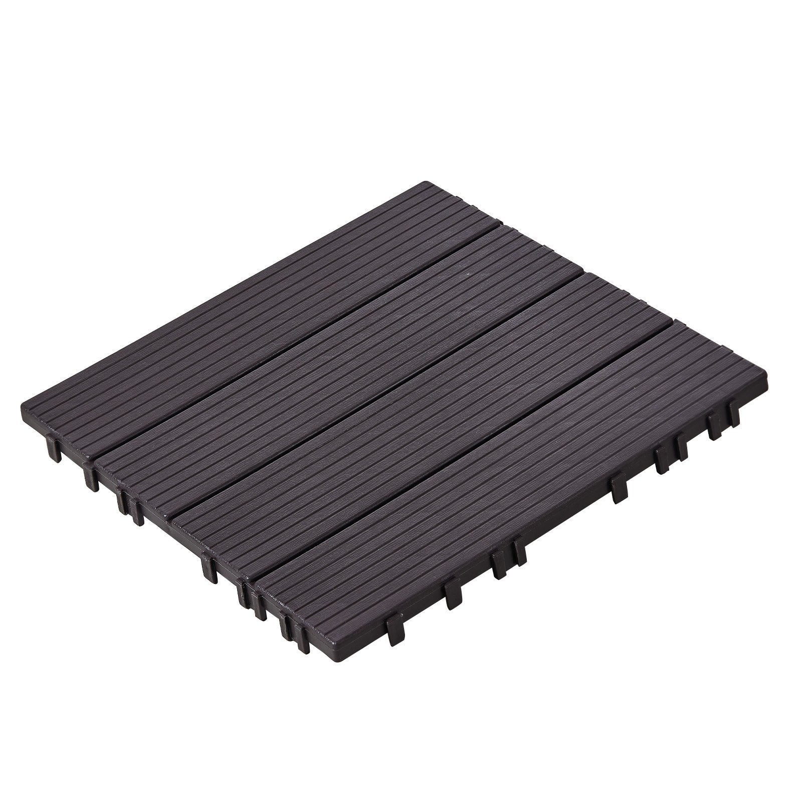Durable Dark Brown Interlocking Deck Tiles, 36 Pack - Waterproof Outdoor Flooring for Patio, Porch, Balcony, Poolside, and Backyard - Easy DIY Installation, All-Weather Use, High Load Capacity, 36 sq. ft Coverage