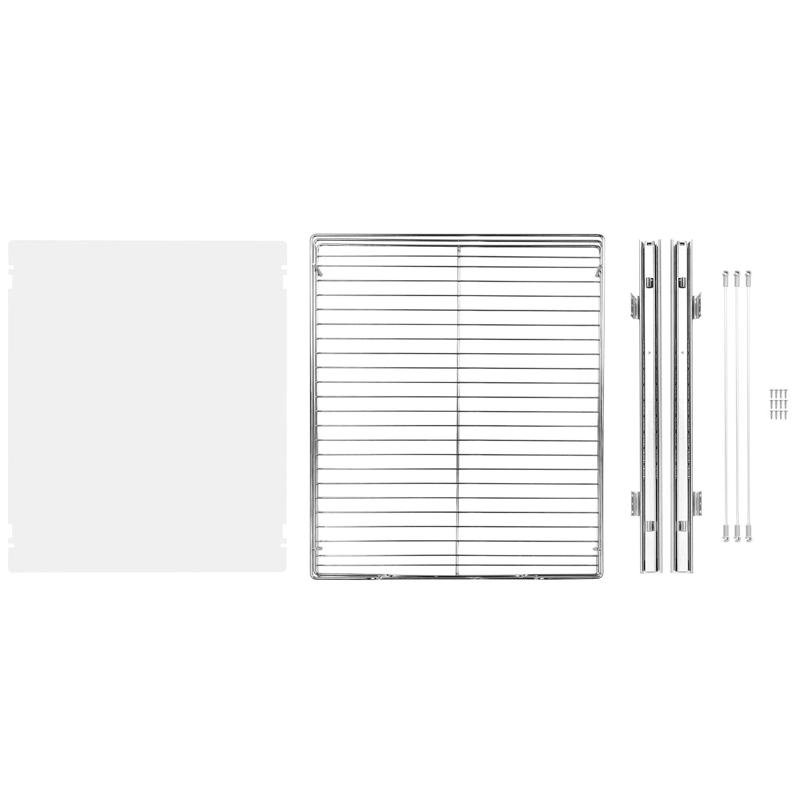 Heavy Duty 18.5"x21" Pull Out Cabinet Organizer for Under Sink, Chrome Steel Slide Out Pantry Shelves, Easy Install Roll Out Drawers