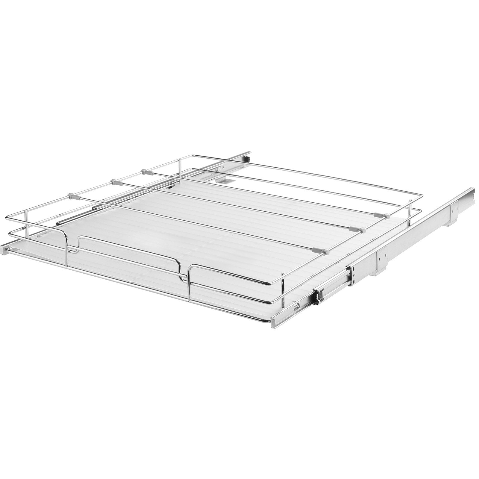 21.5"x21"D Slide-Out Cabinet Organizer, Heavy Duty Chrome-Plated Steel Pull-Out Pantry Shelves for Under Sink Storage, 28.6 lbs Capacity