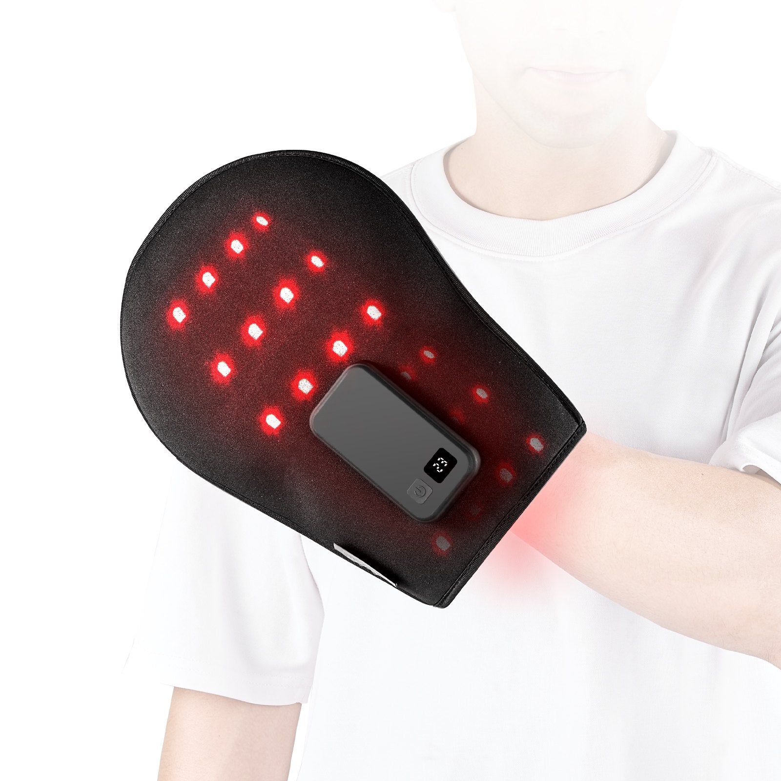 Cordless Red Light Therapy Glove for Hands, 660nm & 850nm Dual Wavelength, Pain Relief, 10Hz Pulse, 2500mAh Power Bank, Timer, Easy Maintenance