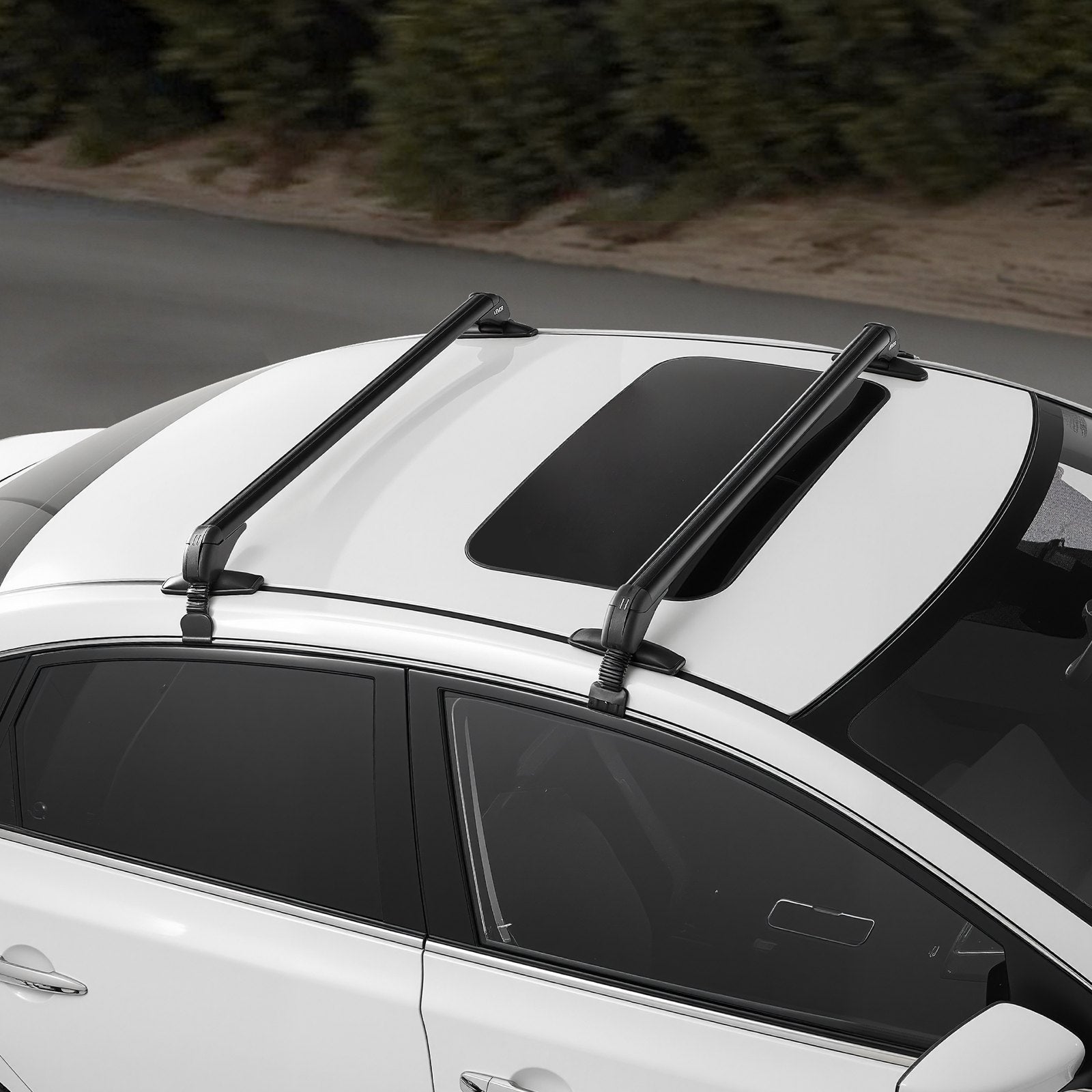 Universal Heavy Duty Aluminum Roof Rack Cross Bars for Naked Roofs - 165 LBS Capacity, Lockable, Fits Luggage, Canoe, and More
