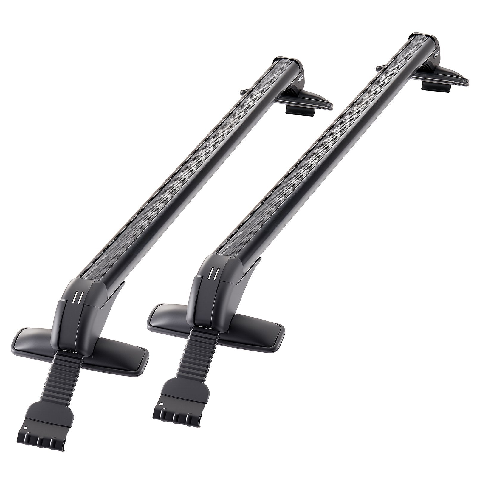 Universal Heavy Duty Aluminum Roof Rack Cross Bars for Naked Roofs - 165 LBS Capacity, Lockable, Fits Luggage, Canoe, and More
