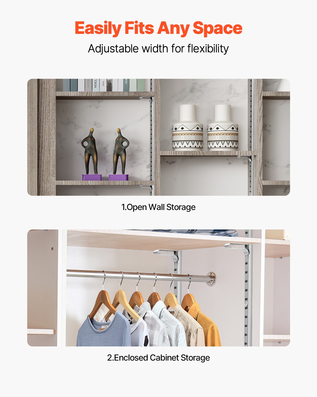 Adjustable 72.7-Inch Shelf Pilaster 20-Pack for Wall Shelving & Closet Organization, Steel Mortise Mount with 140 Screws, Modern Silver Finish