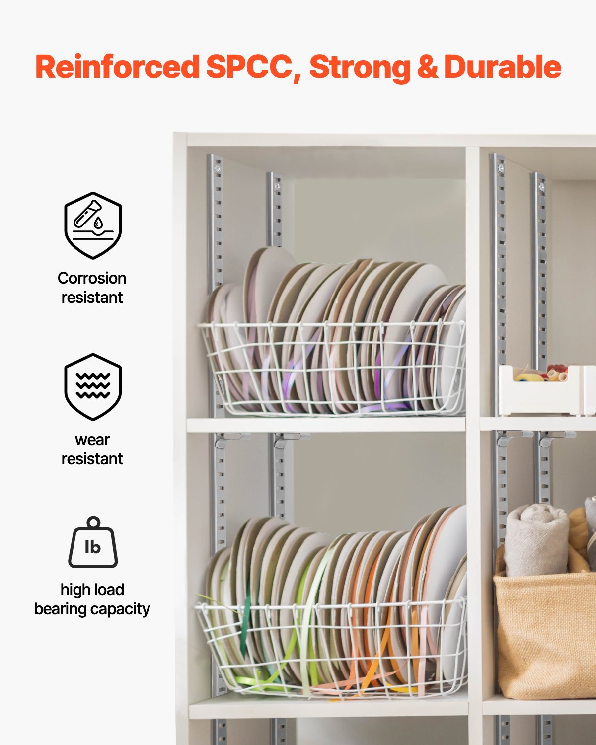 Adjustable 72.7-Inch Shelf Pilaster 20-Pack for Wall Shelving & Closet Organization, Steel Mortise Mount with 140 Screws, Modern Silver Finish