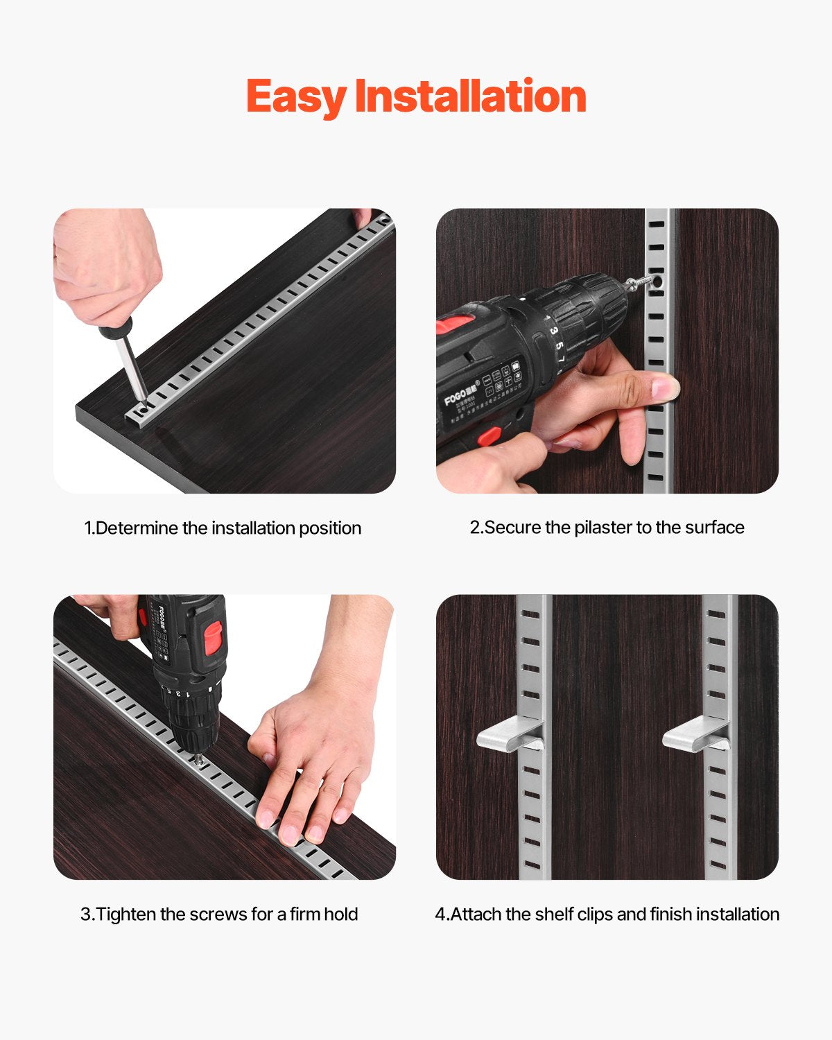 Adjustable 72.7-Inch Shelf Pilaster 20-Pack for Wall Shelving & Closet Organization, Steel Mortise Mount with 140 Screws, Modern Silver Finish