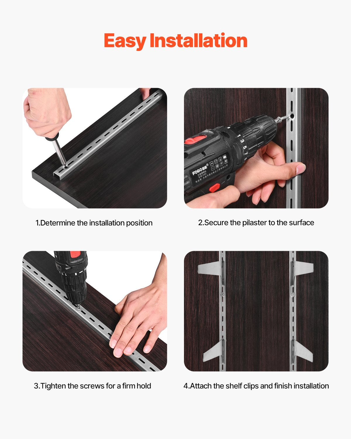Heavy Duty 39-Inch Single Slot Shelf Pilaster 10 Pack | Wall Shelving System with 40 Screws for Cabinet & Closet Storage, Silver Finish