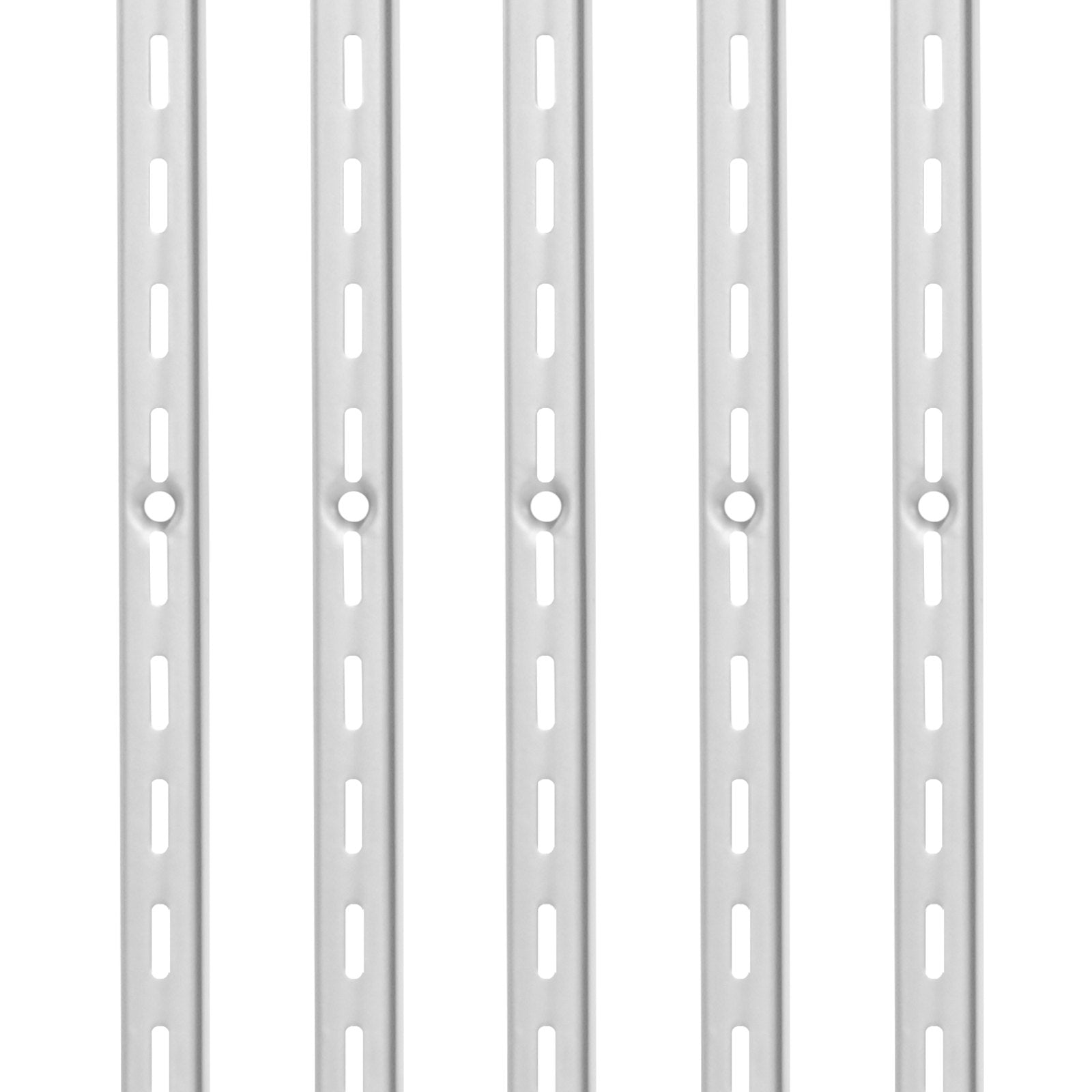 Heavy Duty 39-Inch Single Slot Shelf Pilaster 10 Pack | Wall Shelving System with 40 Screws for Cabinet & Closet Storage, Silver Finish