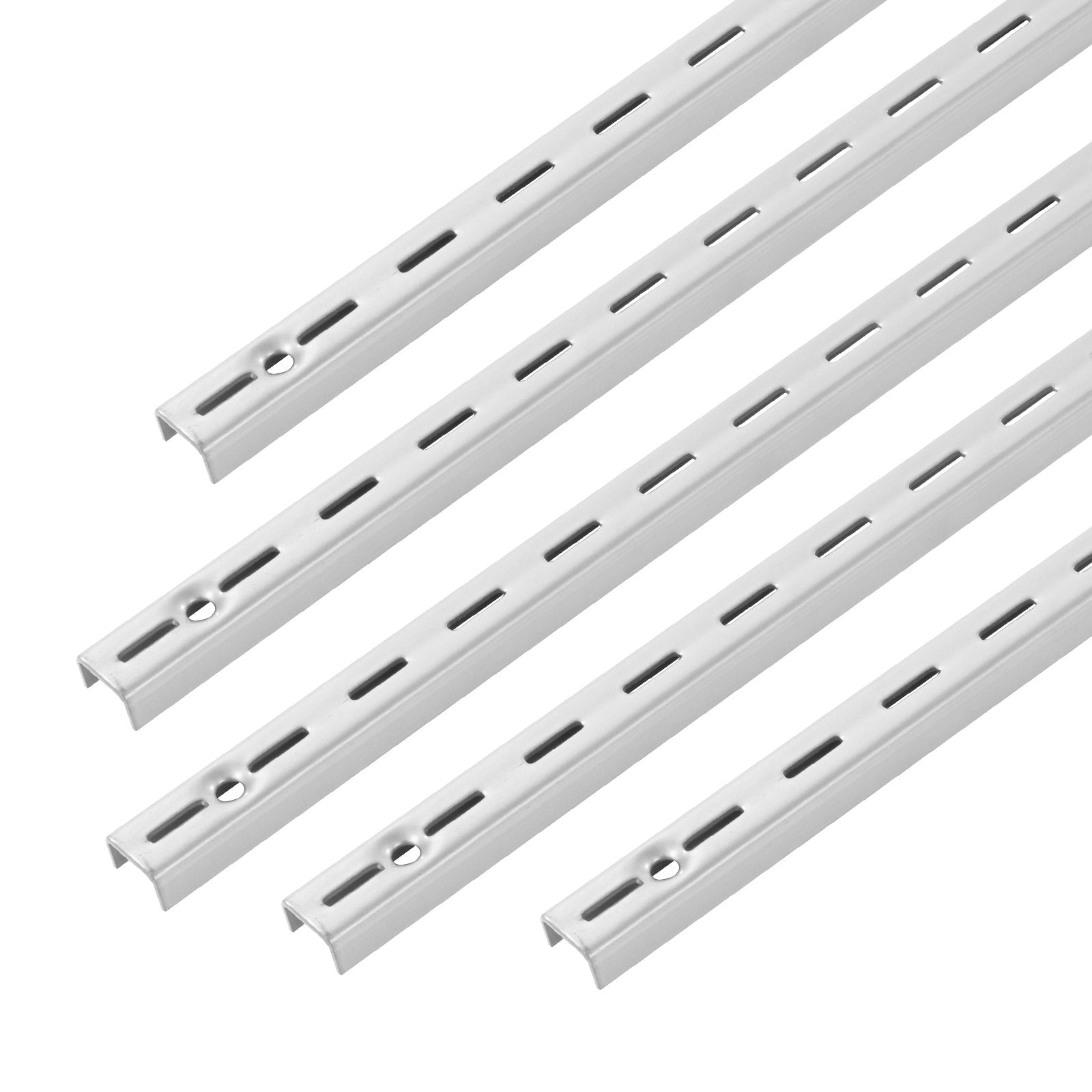 Heavy Duty 39-Inch Single Slot Shelf Pilaster 10 Pack | Wall Shelving System with 40 Screws for Cabinet & Closet Storage, Silver Finish