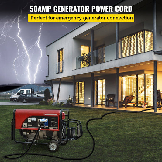 25 FT Heavy Duty RV Extension Cord - 50Amp NEMA N14-50P to N14-50R, Ideal for EV Charging, RV Campers, 125/250V, STW 6/3+8/1, All-Weather Flexibility
