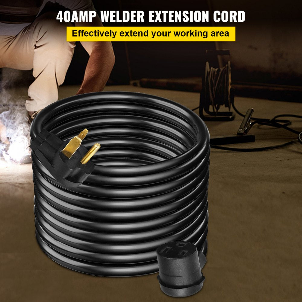 VEVOR Welder Extension Cord 40Amp 50ft 250V, Welding Power Cord with NEMA 6-50 Plug 8 Gauge 3 Prong for MIG,Lincoln,Plasma,Miller,TIG