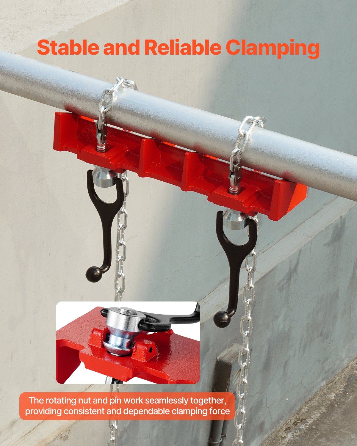 Heavy-Duty Cast Iron Pipe Welding Vise, 1/2 to 8-Inch Clamp with Dual Chains & Crank Handles for Secure and Versatile Pipe Clamping