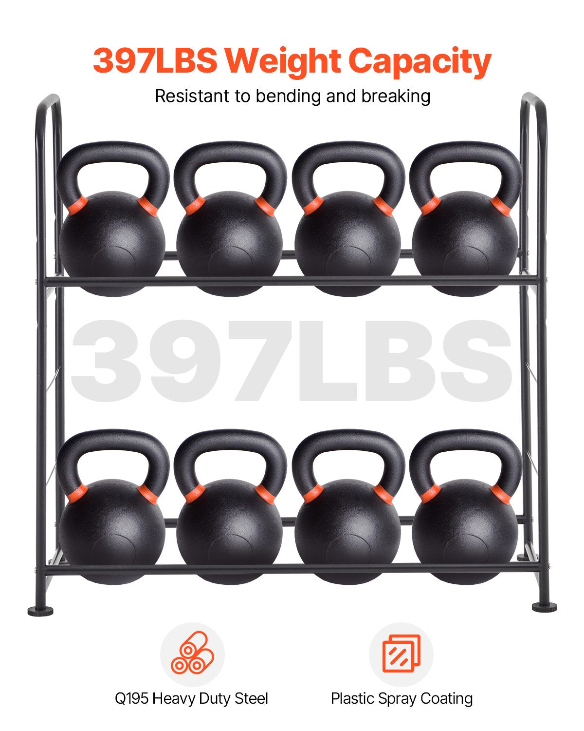 Heavy-Duty Adjustable Tire Storage Rack, 2-Shelf Stand for 8 Tires, Q195 Steel, 397 lbs Capacity with Protective Garage Cover