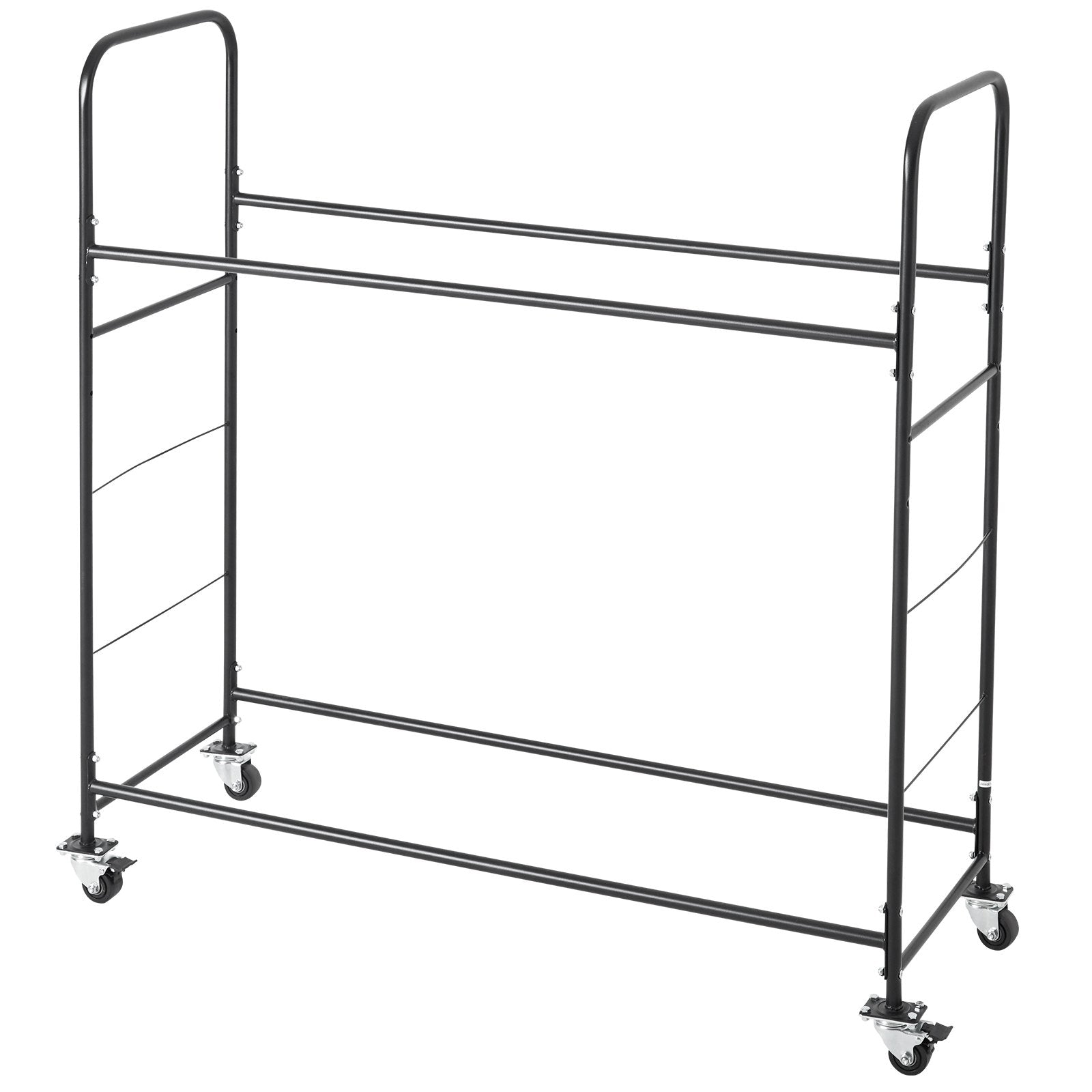 Heavy-Duty Rolling Tire Storage Rack with Adjustable Height, 2-Shelf Holder, Transport Trailer, Protective Cover, Holds 12 Tires